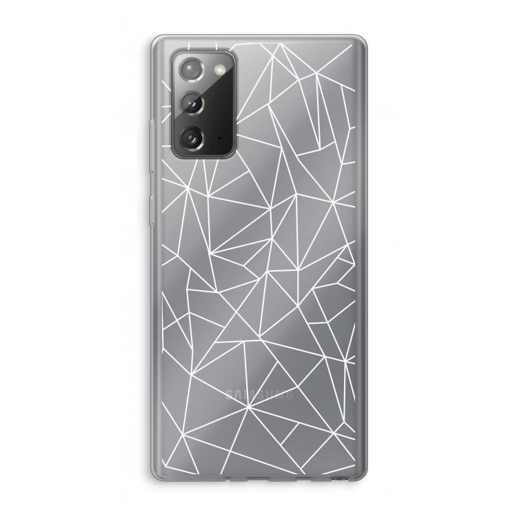 Geometrische lijnen wit: Samsung Galaxy Note 20 / Note 20 5G Transparant Hoesje