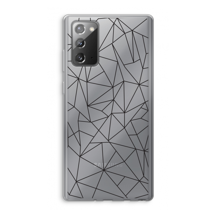 Geometrische lijnen zwart: Samsung Galaxy Note 20 / Note 20 5G Transparant Hoesje