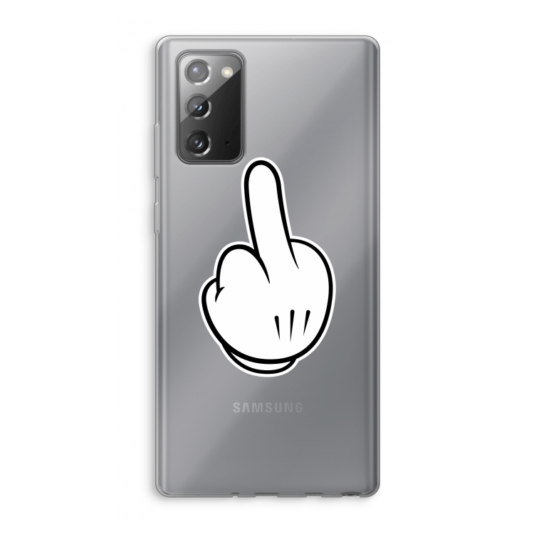Middle finger white: Samsung Galaxy Note 20 / Note 20 5G Transparant Hoesje