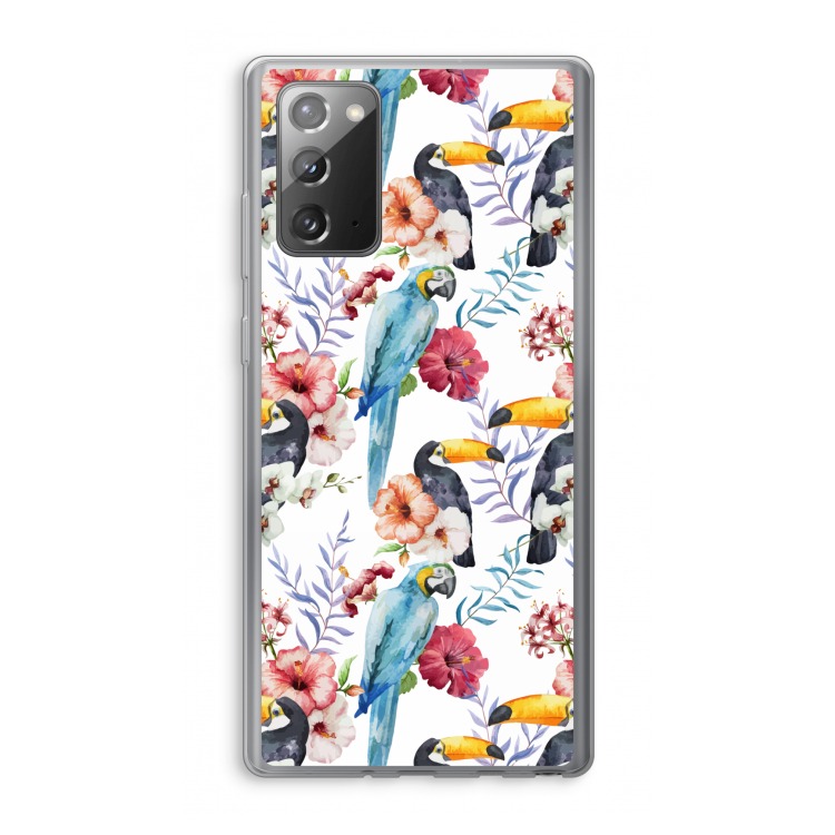 Bloemen tukan: Samsung Galaxy Note 20 / Note 20 5G Transparant Hoesje