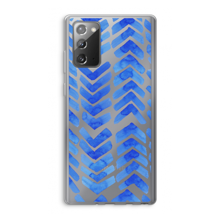 Blauwe pijlen: Samsung Galaxy Note 20 / Note 20 5G Transparant Hoesje