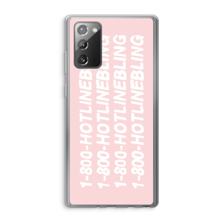 Hotline bling pink: Samsung Galaxy Note 20 / Note 20 5G Transparant Hoesje