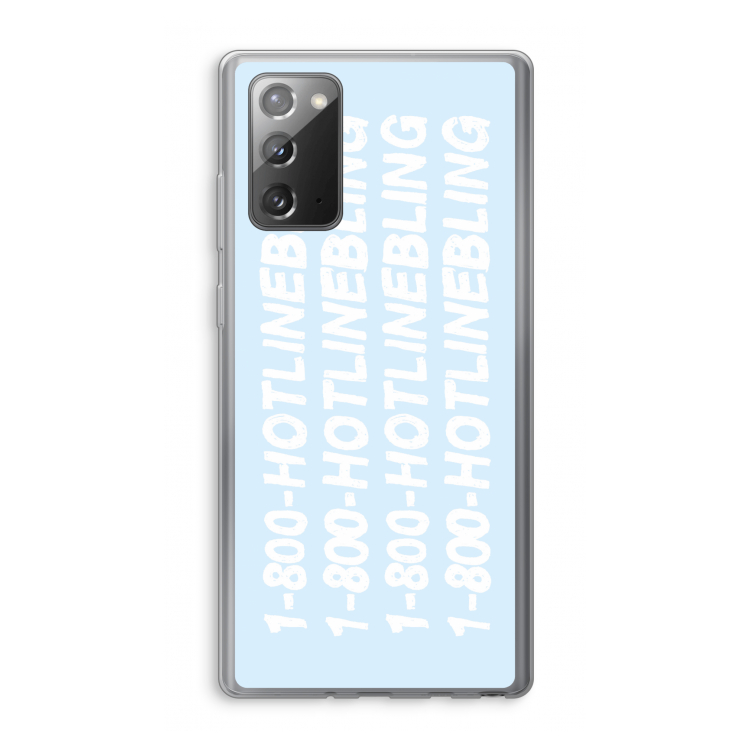 Hotline bling blue: Samsung Galaxy Note 20 / Note 20 5G Transparant Hoesje