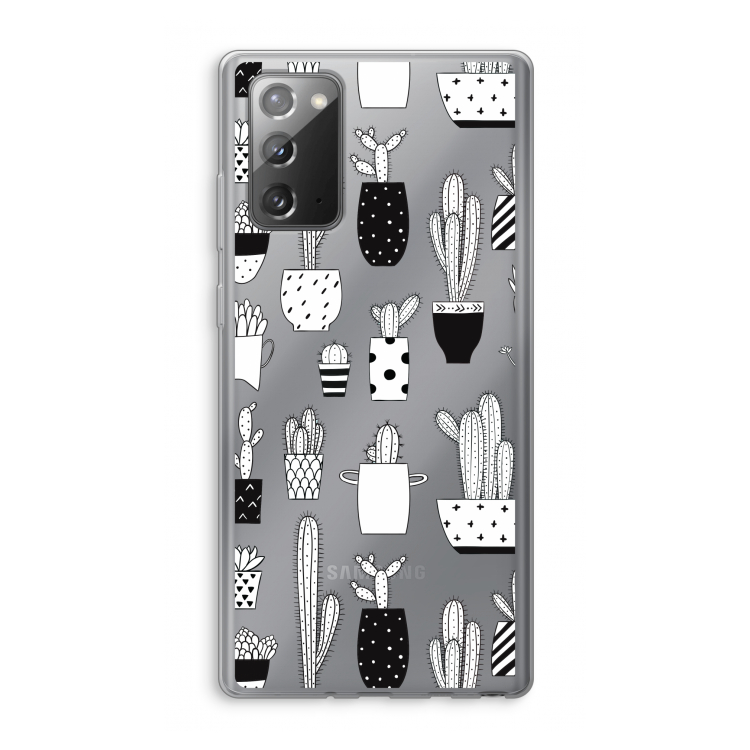 Cactusmotief: Samsung Galaxy Note 20 / Note 20 5G Transparant Hoesje