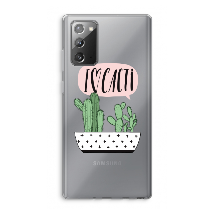 I love cacti: Samsung Galaxy Note 20 / Note 20 5G Transparant Hoesje