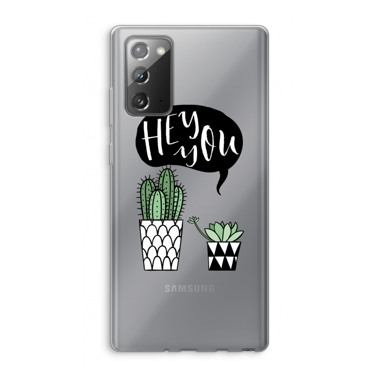 Hey you cactus: Samsung Galaxy Note 20 / Note 20 5G Transparant Hoesje