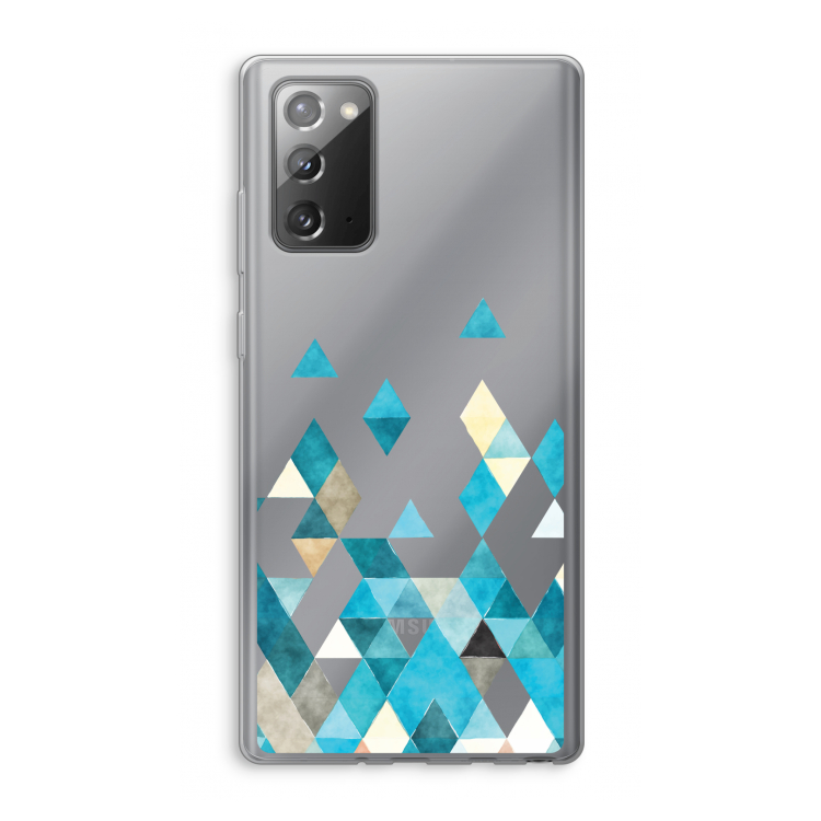 Gekleurde driehoekjes blauw: Samsung Galaxy Note 20 / Note 20 5G Transparant Hoesje