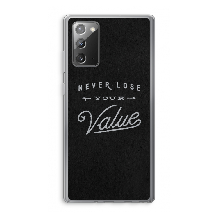Never lose your value: Samsung Galaxy Note 20 / Note 20 5G Transparant Hoesje