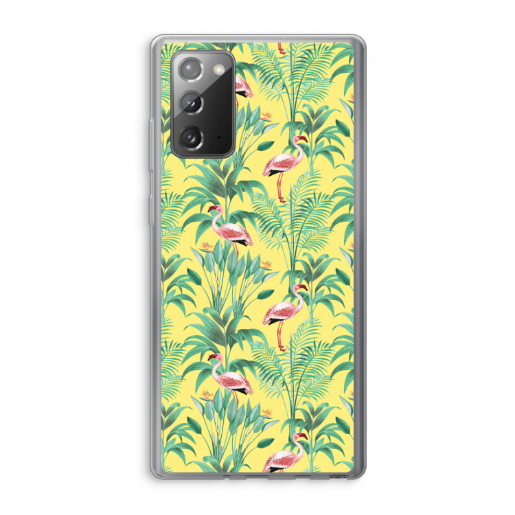 Flamingo party: Samsung Galaxy Note 20 / Note 20 5G Transparant Hoesje