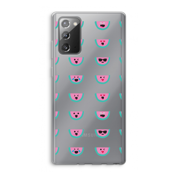 Smiley watermeloenprint: Samsung Galaxy Note 20 / Note 20 5G Transparant Hoesje