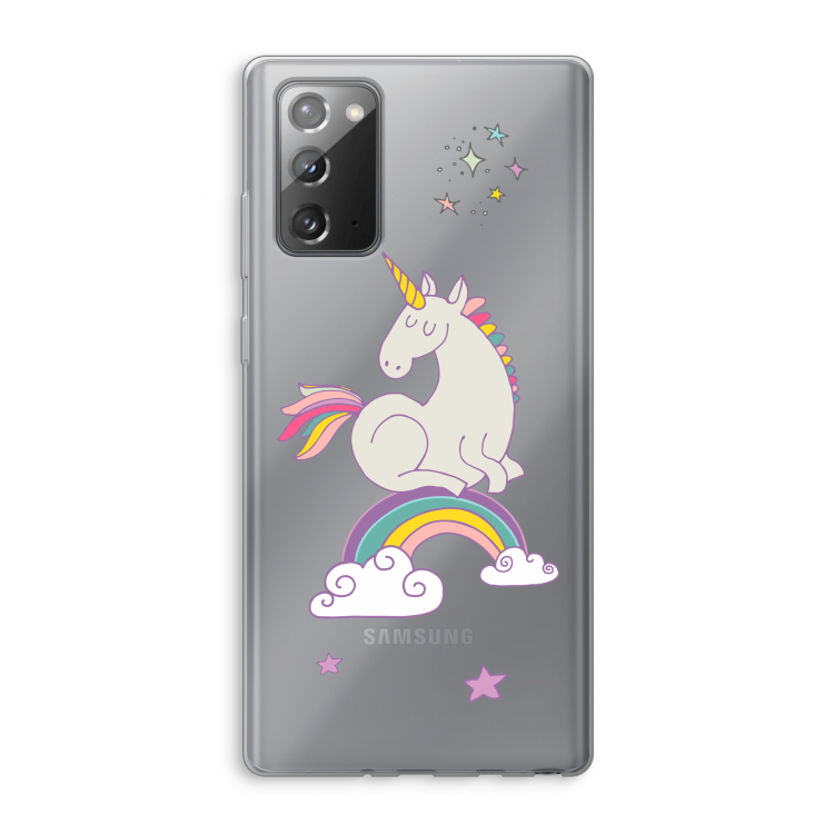 Regenboog eenhoorn: Samsung Galaxy Note 20 / Note 20 5G Transparant Hoesje