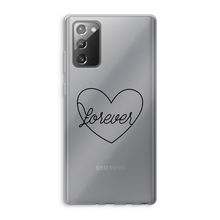 Forever heart black: Samsung Galaxy Note 20 / Note 20 5G Transparant Hoesje