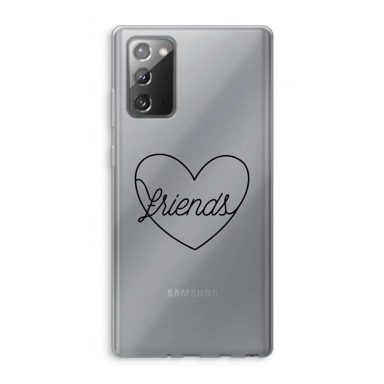 Friends heart black: Samsung Galaxy Note 20 / Note 20 5G Transparant Hoesje