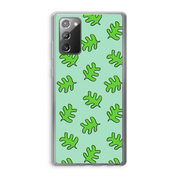 Groene blaadjes: Samsung Galaxy Note 20 / Note 20 5G Transparant Hoesje
