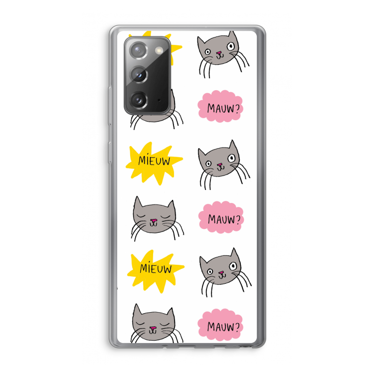 Meow: Samsung Galaxy Note 20 / Note 20 5G Transparant Hoesje