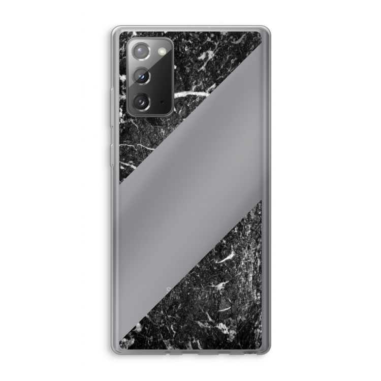 Zwart marmer: Samsung Galaxy Note 20 / Note 20 5G Transparant Hoesje