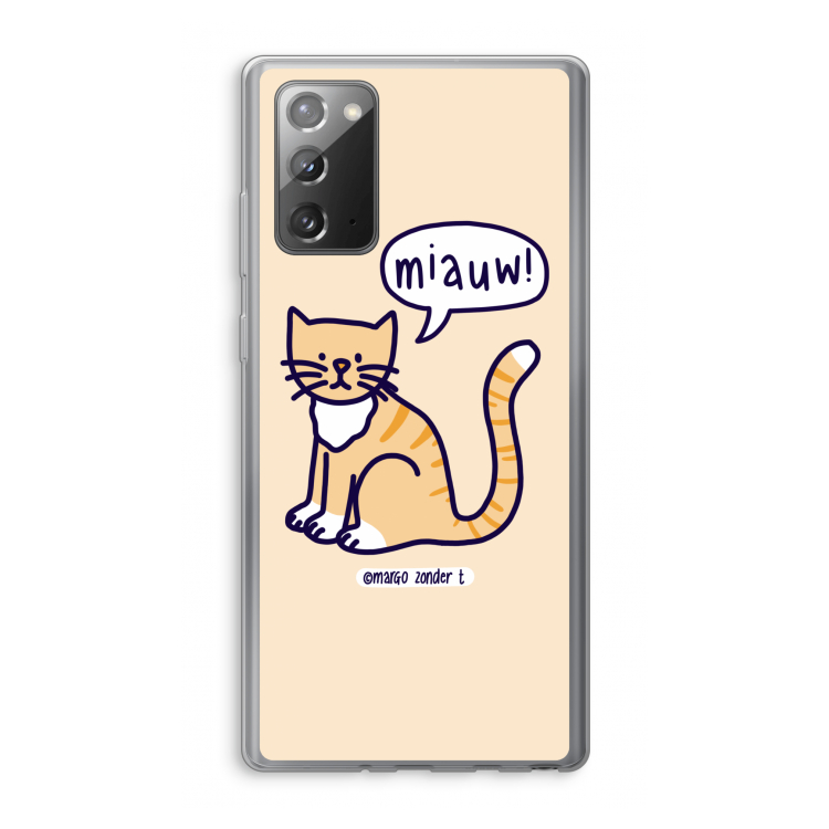 Miauw: Samsung Galaxy Note 20 / Note 20 5G Transparant Hoesje