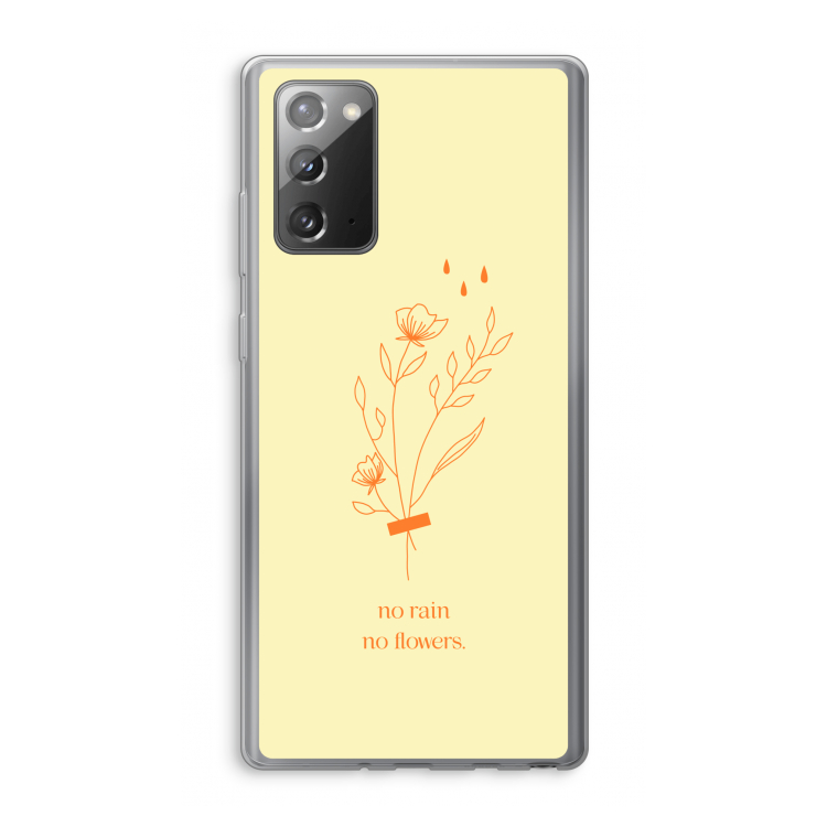 No rain no flowers: Samsung Galaxy Note 20 / Note 20 5G Transparant Hoesje