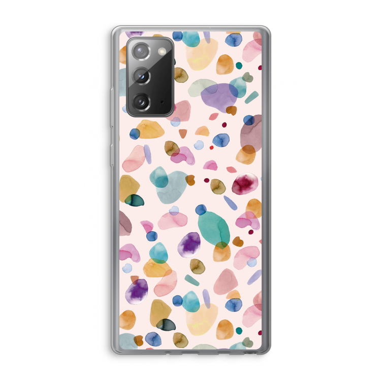 Terrazzo Memphis Pink: Samsung Galaxy Note 20 / Note 20 5G Transparant Hoesje