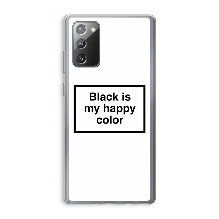 Black is my happy color: Samsung Galaxy Note 20 / Note 20 5G Transparant Hoesje