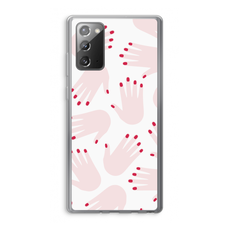 Hands pink: Samsung Galaxy Note 20 / Note 20 5G Transparant Hoesje