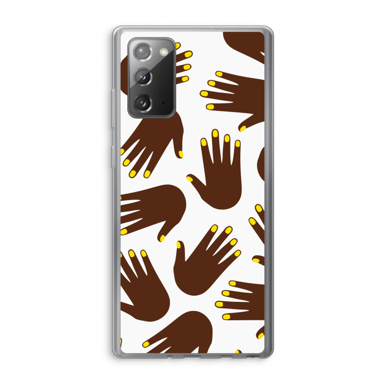 Hands dark: Samsung Galaxy Note 20 / Note 20 5G Transparant Hoesje