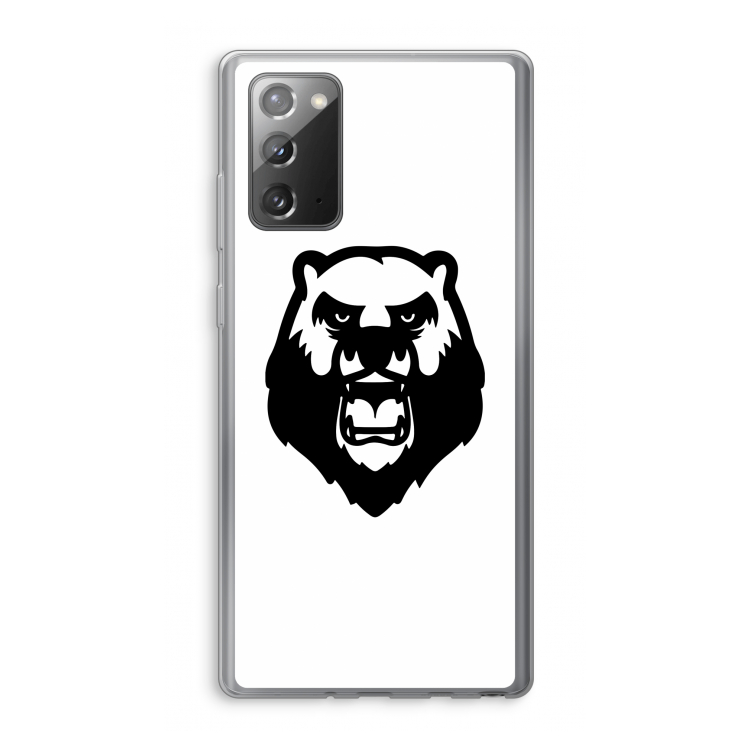 Angry Bear (white): Samsung Galaxy Note 20 / Note 20 5G Transparant Hoesje