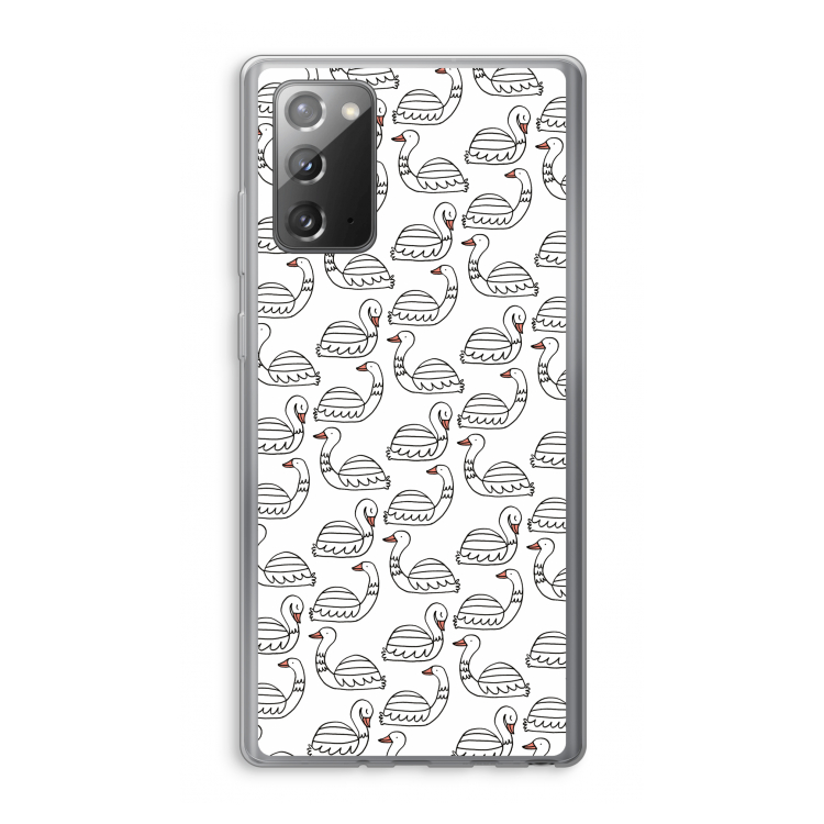 Zwanen: Samsung Galaxy Note 20 / Note 20 5G Transparant Hoesje