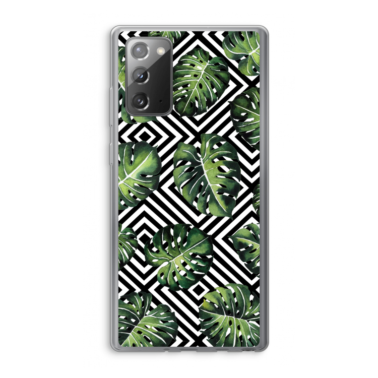 Geometrische jungle: Samsung Galaxy Note 20 / Note 20 5G Transparant Hoesje