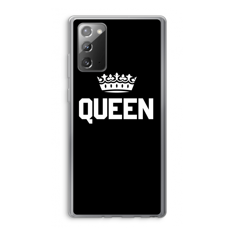 Queen zwart: Samsung Galaxy Note 20 / Note 20 5G Transparant Hoesje