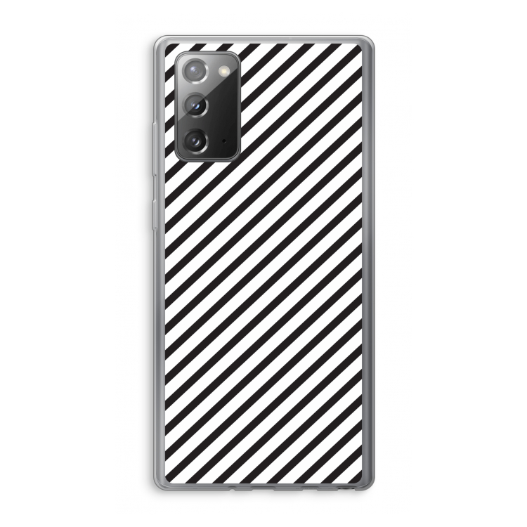 Strepen zwart-wit: Samsung Galaxy Note 20 / Note 20 5G Transparant Hoesje