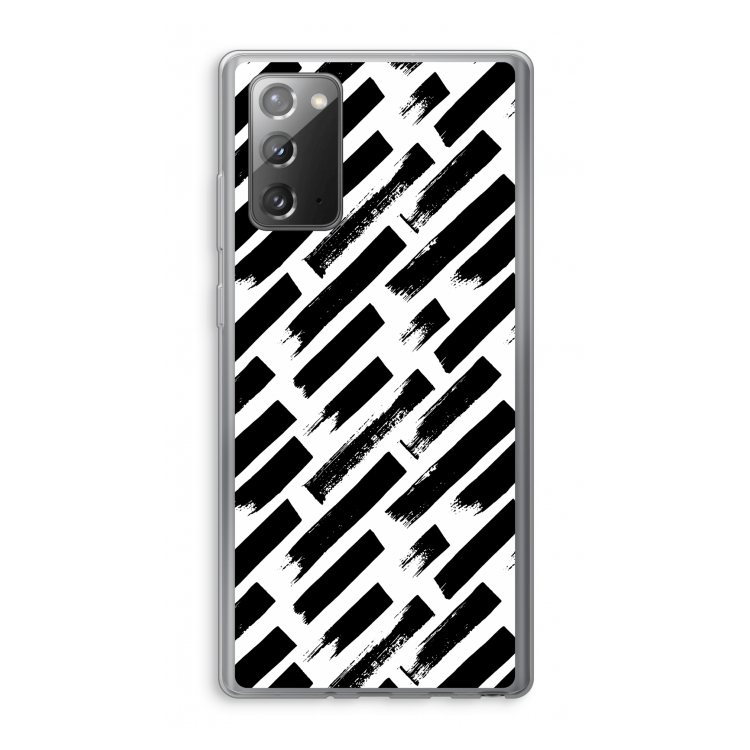 Zwarte vegen: Samsung Galaxy Note 20 / Note 20 5G Transparant Hoesje