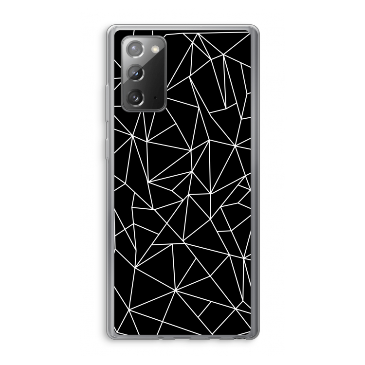 Geometrische lijnen wit: Samsung Galaxy Note 20 / Note 20 5G Transparant Hoesje