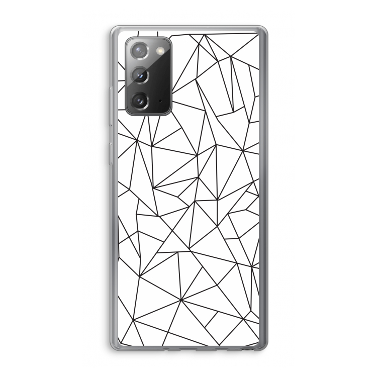 Geometrische lijnen zwart: Samsung Galaxy Note 20 / Note 20 5G Transparant Hoesje