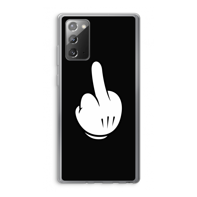 Middle finger black: Samsung Galaxy Note 20 / Note 20 5G Transparant Hoesje