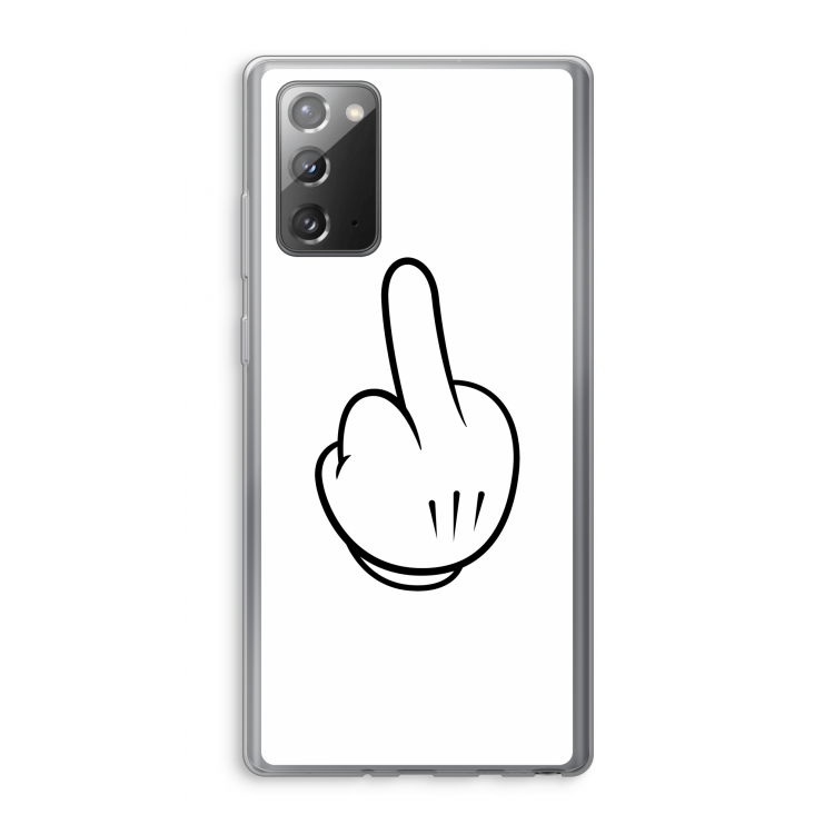 Middle finger white: Samsung Galaxy Note 20 / Note 20 5G Transparant Hoesje