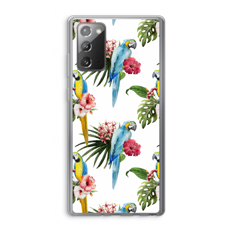 Kleurrijke papegaaien: Samsung Galaxy Note 20 / Note 20 5G Transparant Hoesje