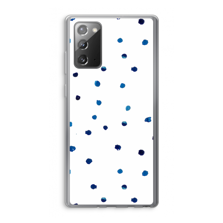 Blauwe stippen: Samsung Galaxy Note 20 / Note 20 5G Transparant Hoesje