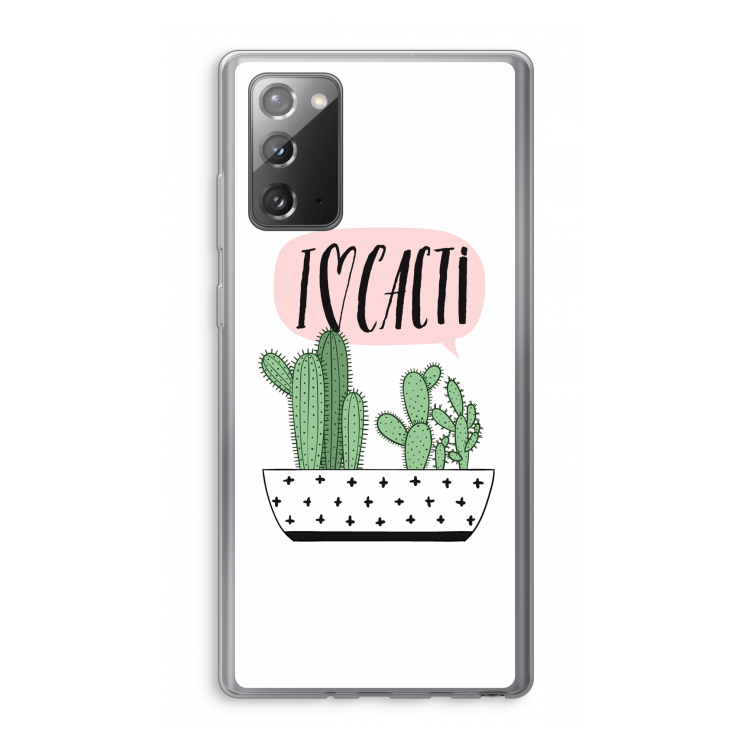 I love cacti: Samsung Galaxy Note 20 / Note 20 5G Transparant Hoesje