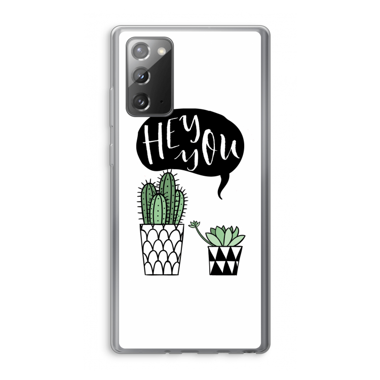 Hey you cactus: Samsung Galaxy Note 20 / Note 20 5G Transparant Hoesje