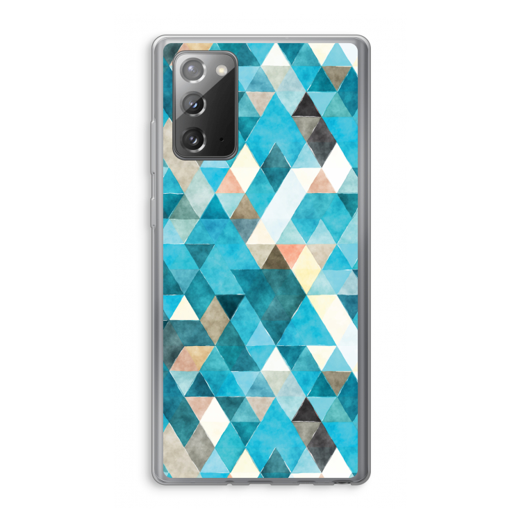 Gekleurde driehoekjes blauw: Samsung Galaxy Note 20 / Note 20 5G Transparant Hoesje