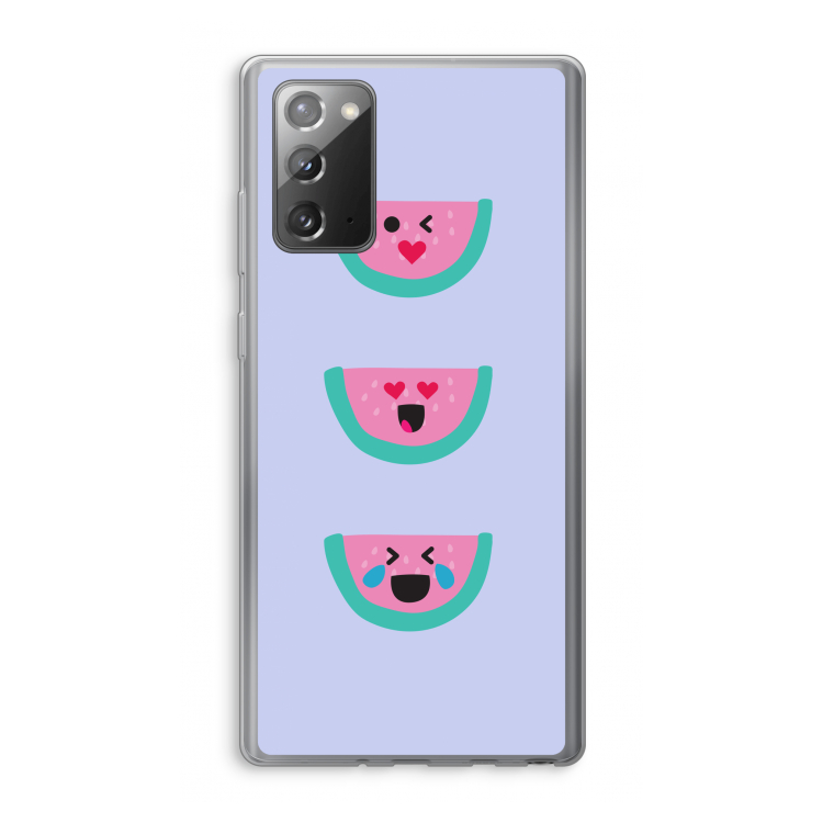 Smiley watermeloen: Samsung Galaxy Note 20 / Note 20 5G Transparant Hoesje