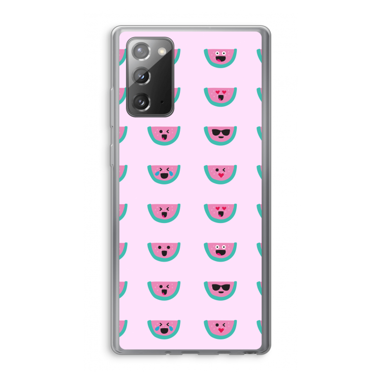 Smiley watermeloenprint: Samsung Galaxy Note 20 / Note 20 5G Transparant Hoesje
