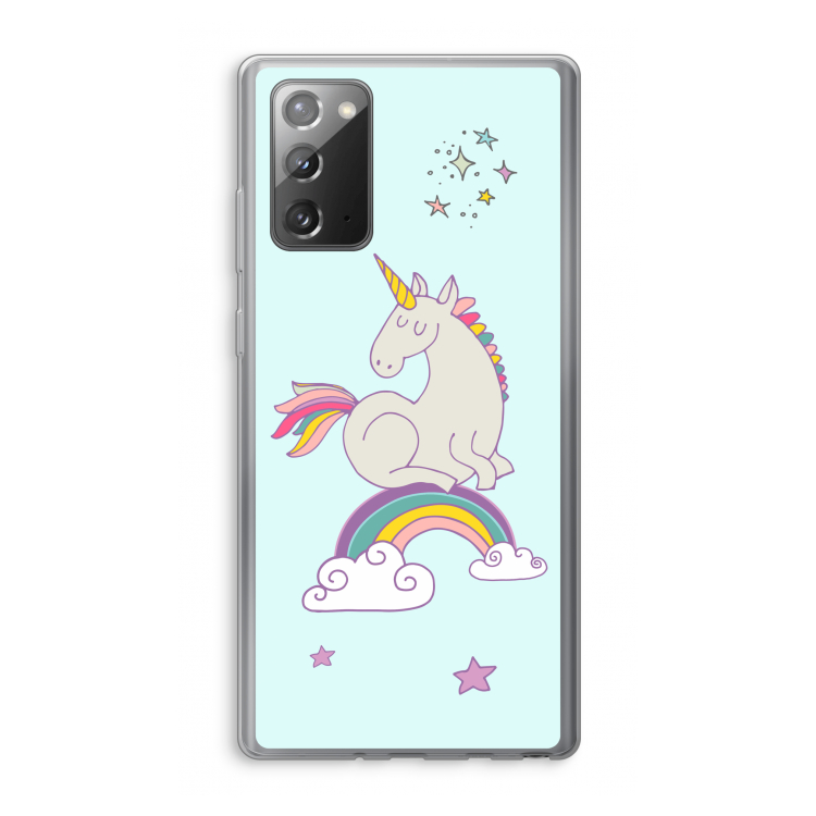 Regenboog eenhoorn: Samsung Galaxy Note 20 / Note 20 5G Transparant Hoesje