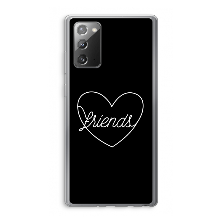 Friends heart black: Samsung Galaxy Note 20 / Note 20 5G Transparant Hoesje