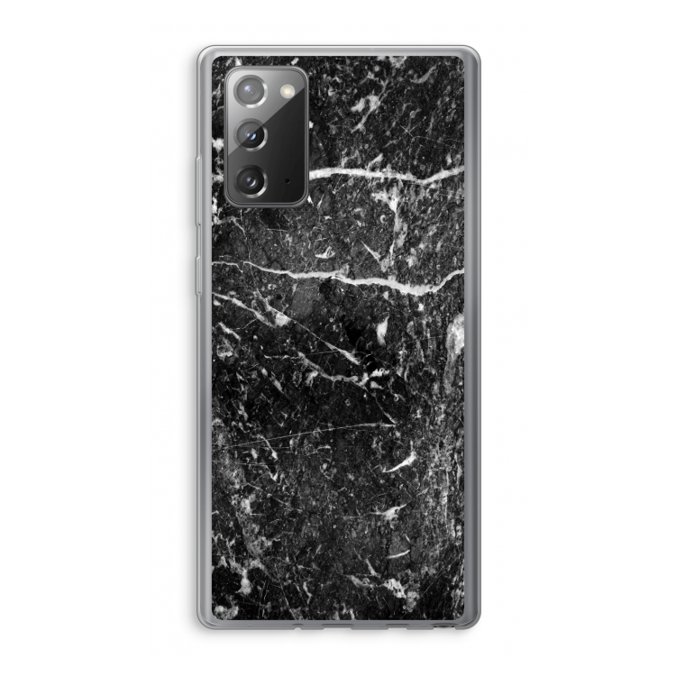 Zwart marmer: Samsung Galaxy Note 20 / Note 20 5G Transparant Hoesje