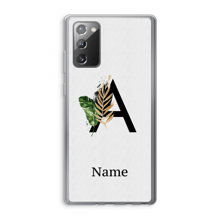 Charcoal Flora: Samsung Galaxy Note 20 / Note 20 5G Transparant Hoesje