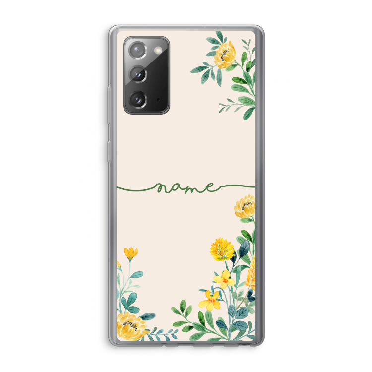 Gele bloemen: Samsung Galaxy Note 20 / Note 20 5G Transparant Hoesje