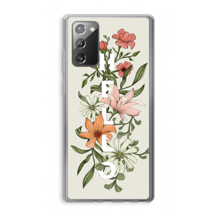 Hello bloemen: Samsung Galaxy Note 20 / Note 20 5G Transparant Hoesje