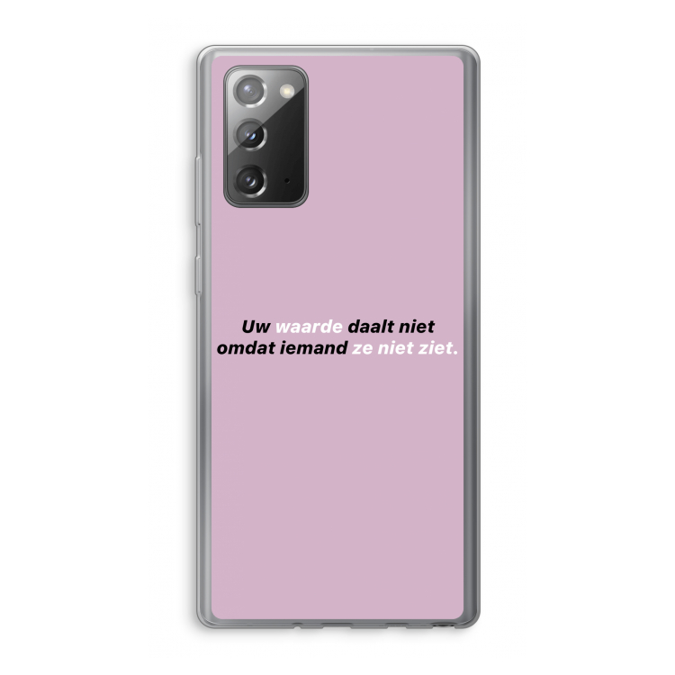 uw waarde daalt niet: Samsung Galaxy Note 20 / Note 20 5G Transparant Hoesje